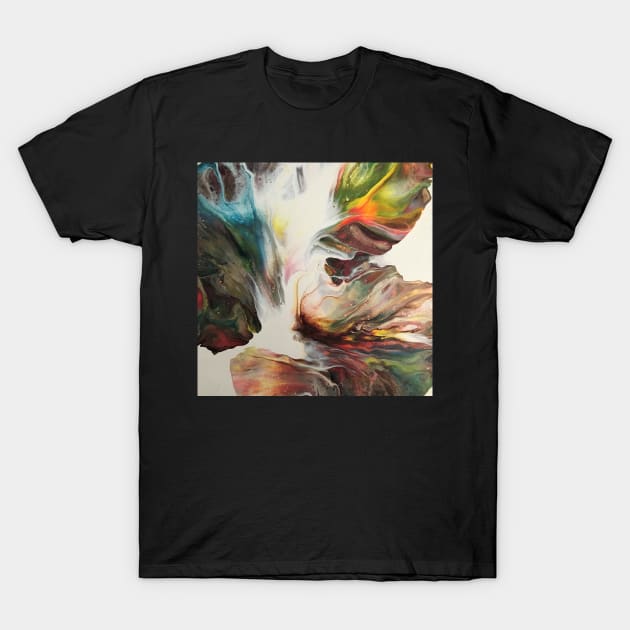 Precision Fall Colors Fluid Art Painting T-Shirt by InalterataArt